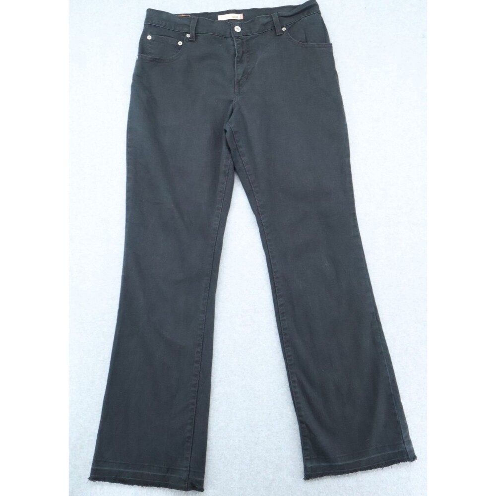 Levi's 550 Relaxed Boot Cut Women's 12M Black Denim Jeans Raw Hem